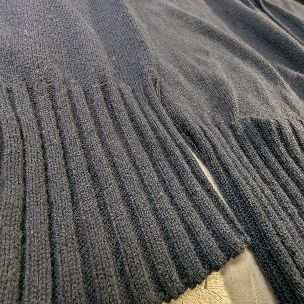 OVI Women's Navy Blue Knit Cardigan Shawl Collar, Pockets, Size L - Picture 4 of 10